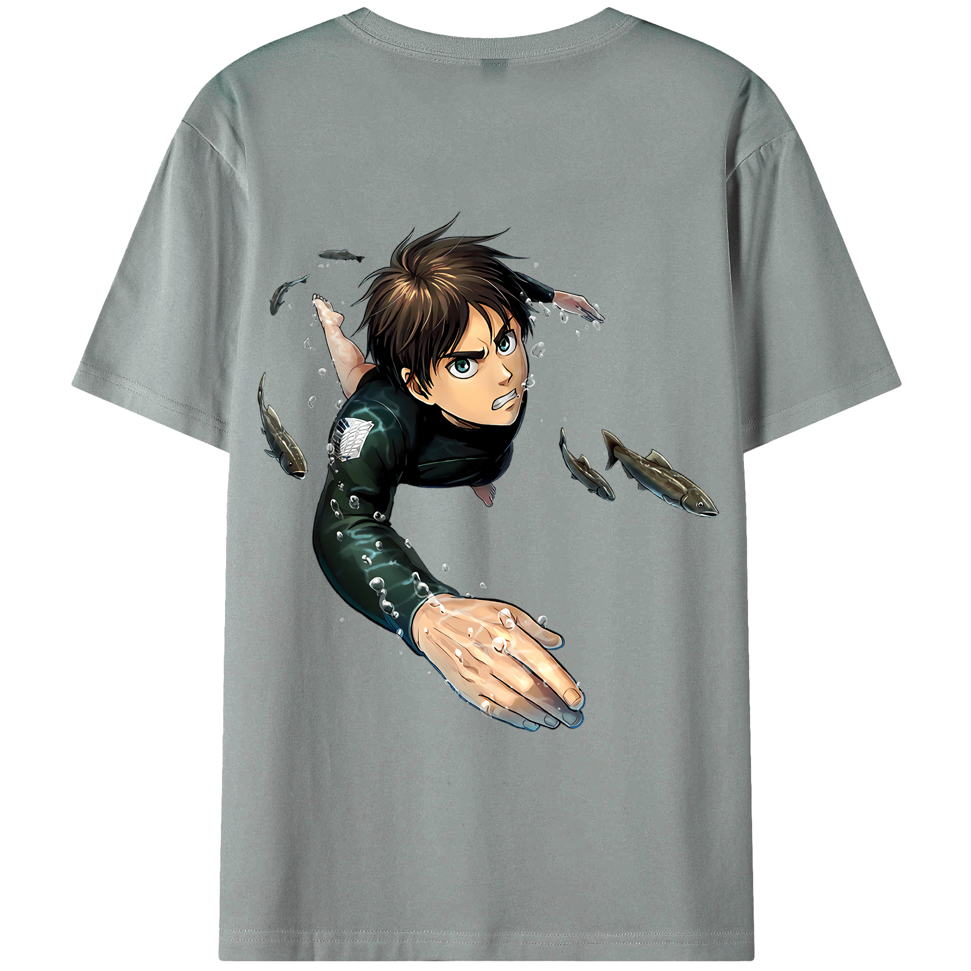 （画像用） 進撃の巨人 エレン･イェーガー Attack on Titan Eren Jäger 綿100％ メンズ半袖Tシャツ（バックプリント） 通気性